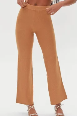 Textured Sweater-Knit Pants