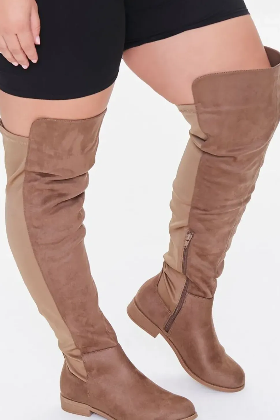 Thigh-High Faux Suede Boots (Wide)