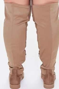 Thigh-High Faux Suede Boots (Wide)