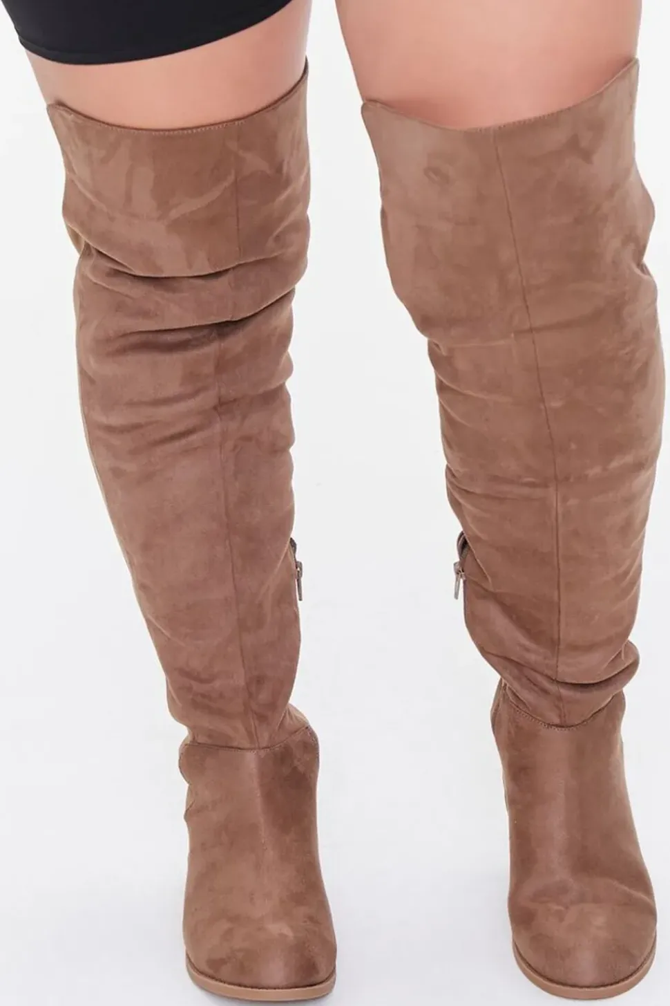Thigh-High Faux Suede Boots (Wide)