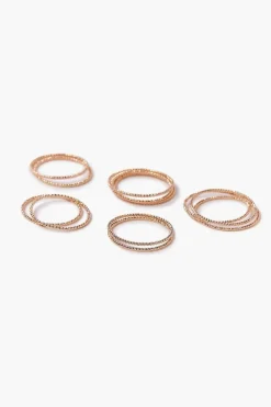 Thin Engraved Ring Set