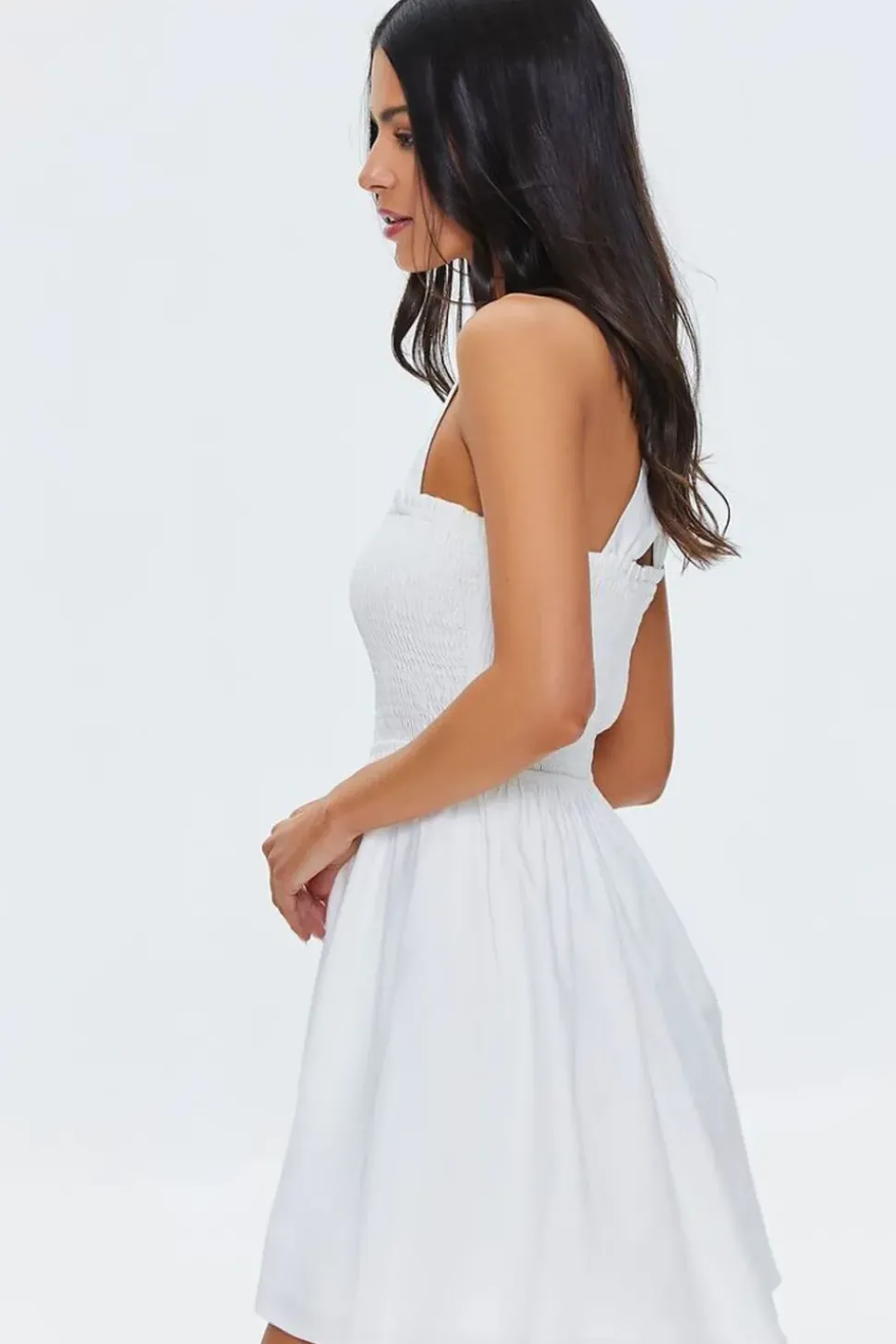 Tie-Back Smocked Mini Dress