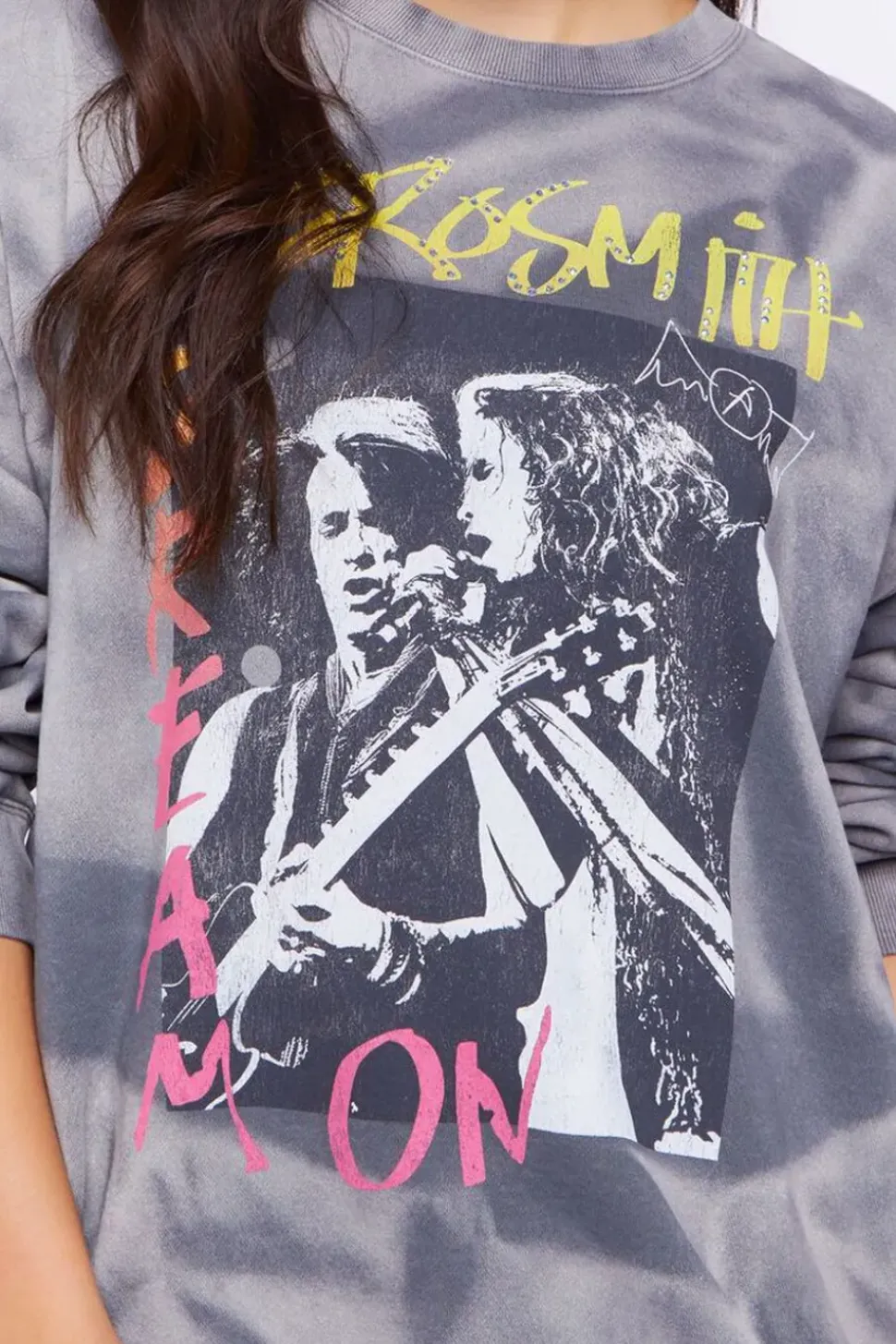 Tie-Dye Aerosmith Graphic Pullover