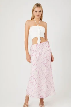 Tie-Dye Slip Midi Skirt