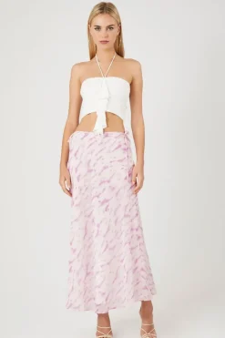 Tie-Dye Slip Midi Skirt