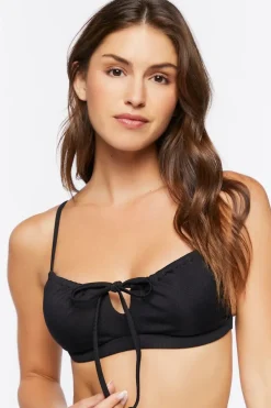 Tie-Front Bandeau Bikini Top