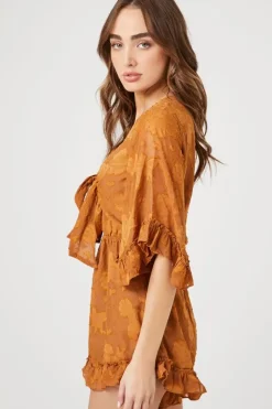Tie-Front Cutout Romper