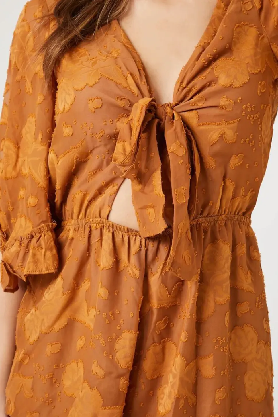 Tie-Front Cutout Romper
