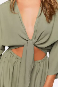 Tie-Front Cutout Romper