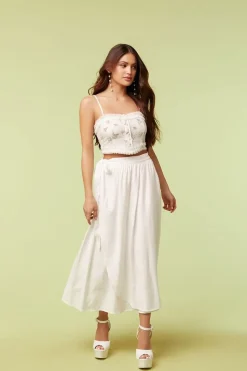 Tie-Front Midi Skirt
