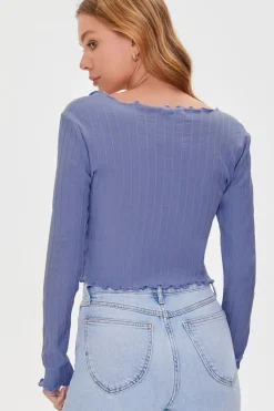 Tie-Front Ribbed Top