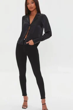 Tie-Front Satin Top