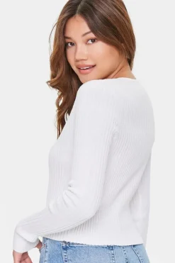Tie-Front Sweater-Knit Top
