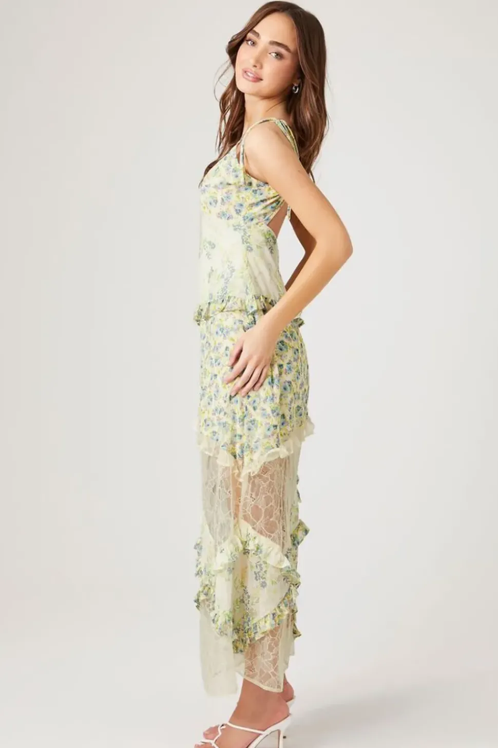 Tiered Floral Patchwork Maxi Dress