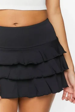 Tiered Lettuce-Edge Micro Mini Skirt
