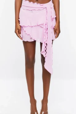 Tiered Mesh Mini Skirt