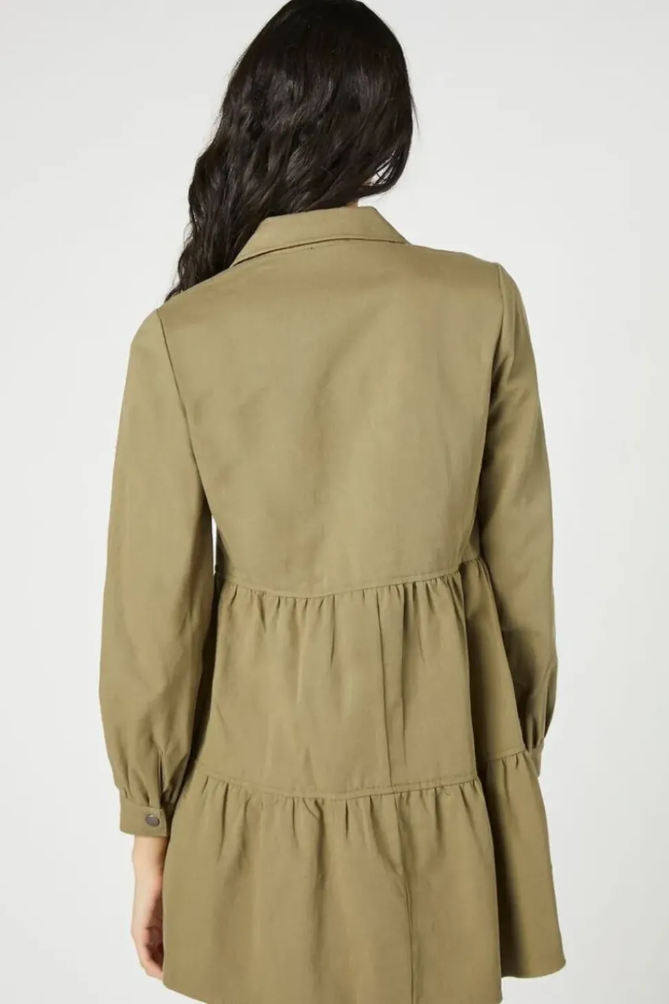 Tiered Mini Shirt Dress