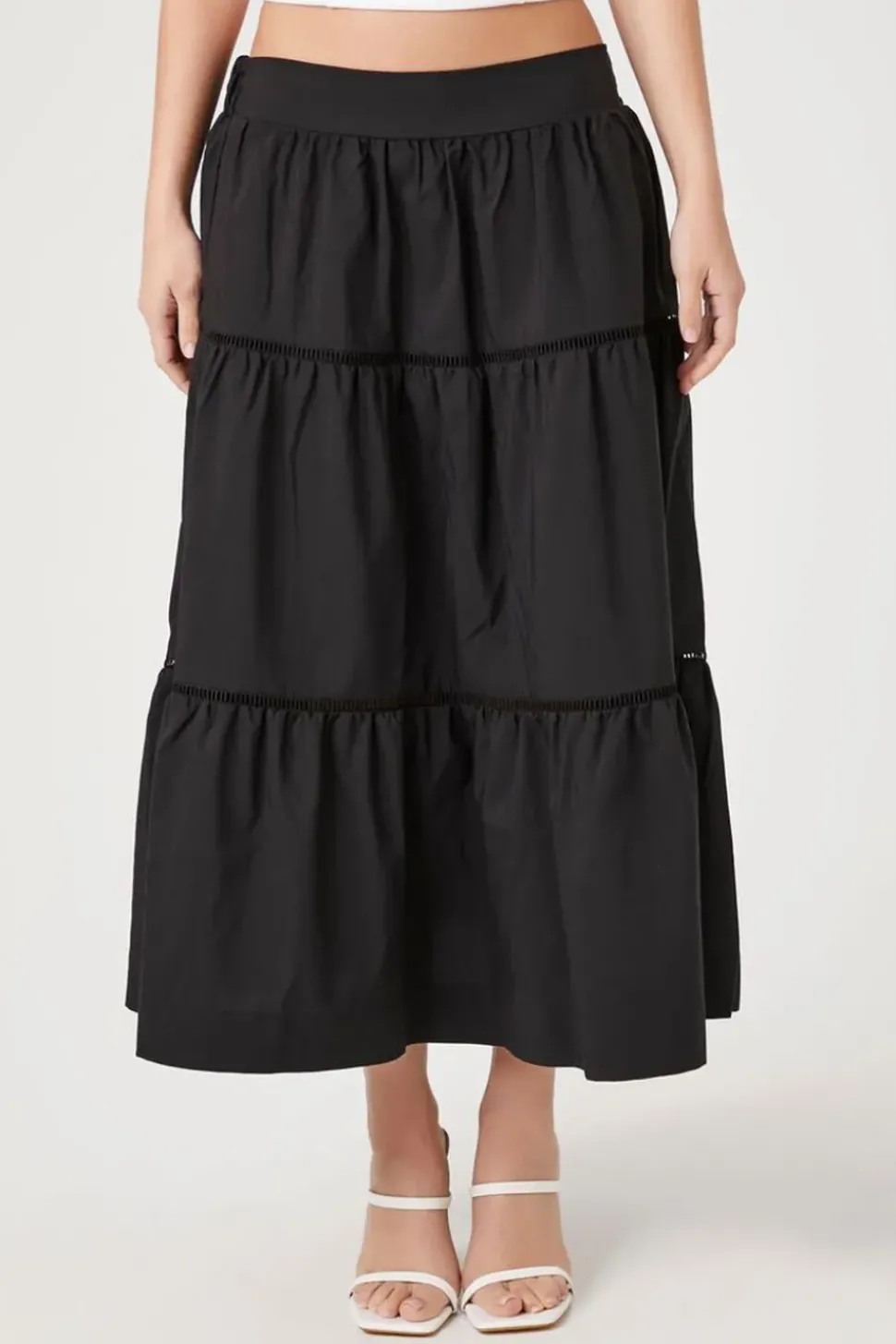 Tiered Poplin Maxi Skirt