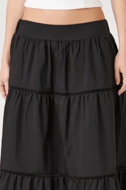 Tiered Poplin Maxi Skirt