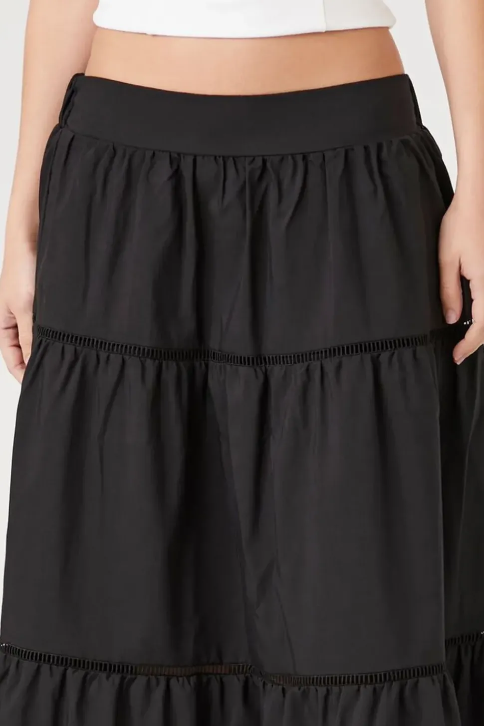 Tiered Poplin Maxi Skirt