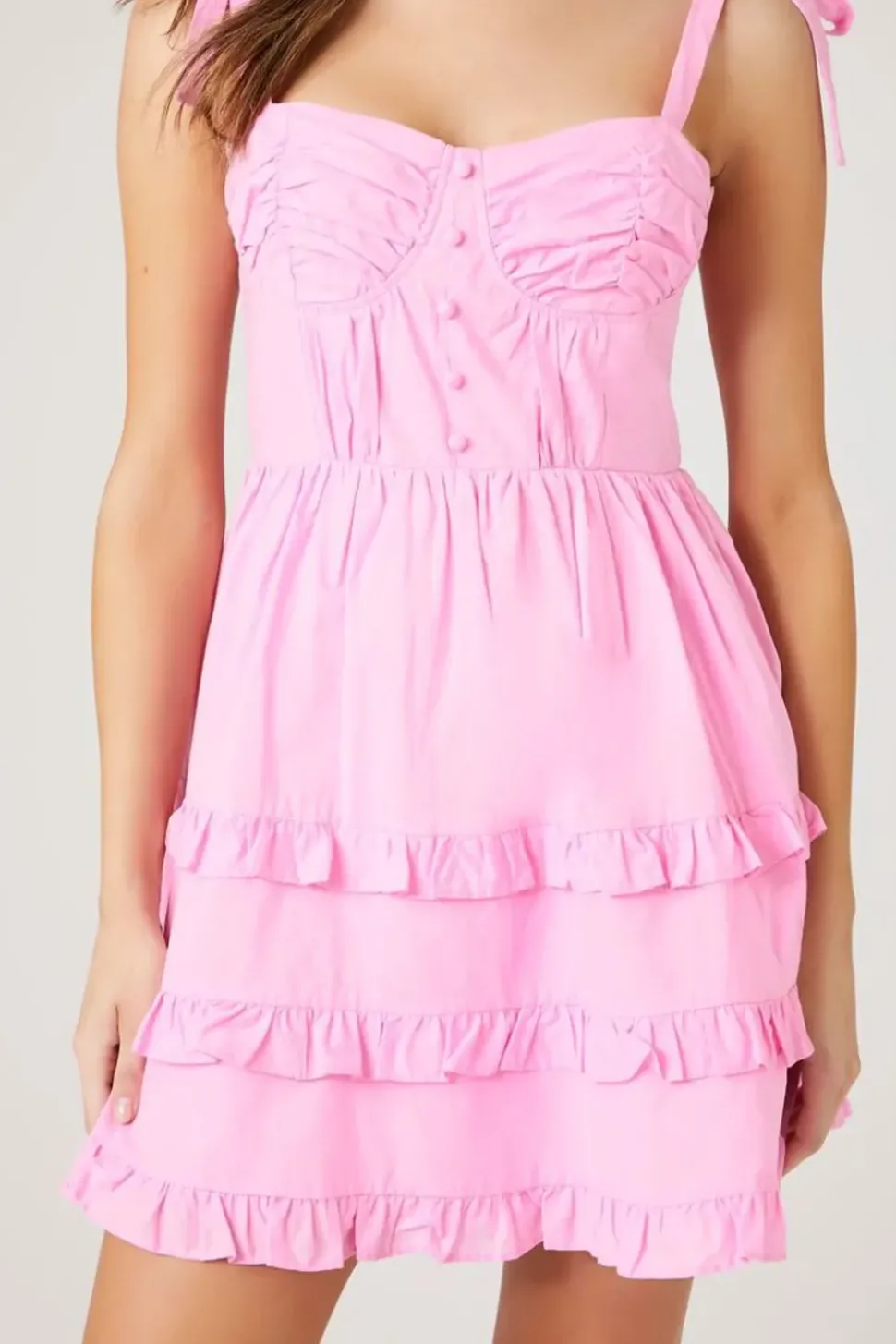Tiered Ruffle Bustier Mini Dress
