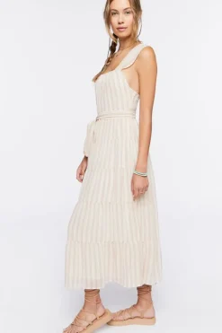 Tiered Striped Midi Dress