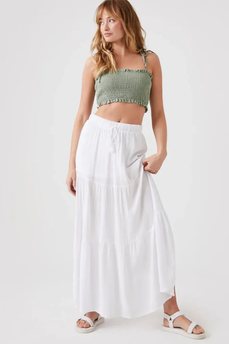 Tiered Tassel Maxi Skirt