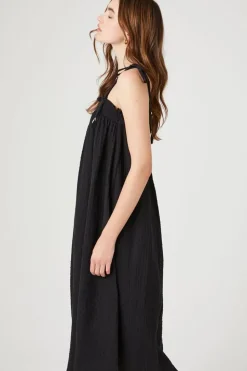 Tie-Strap Shift Midi Dress