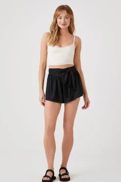 Tie-Waist Mid-Rise Shorts