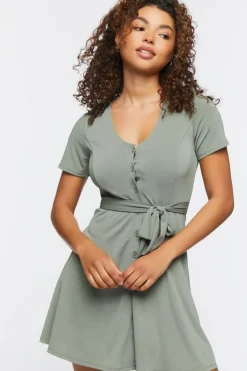 Tie-Waist Mini Dress