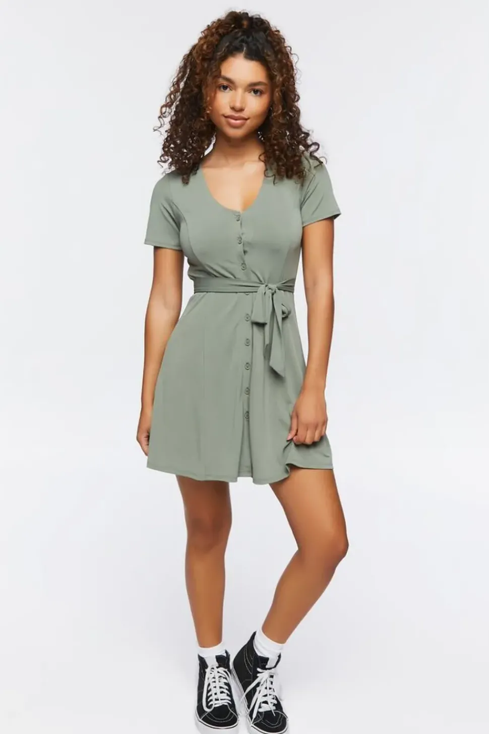 Tie-Waist Mini Dress