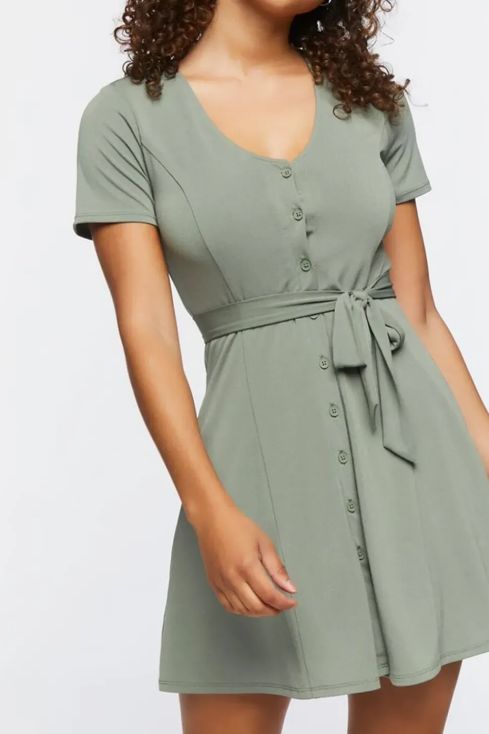 Tie-Waist Mini Dress