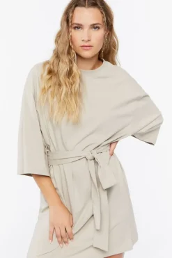 Tie-Waist Mini T-Shirt Dress