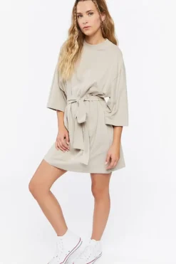 Tie-Waist Mini T-Shirt Dress
