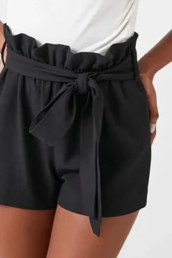 Tie-Waist Paperbag Shorts