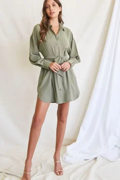 Tie-Waist Shirt Dress