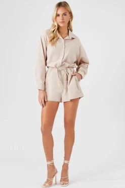 Tie-Waist Shirt Romper