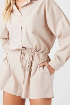 Tie-Waist Shirt Romper