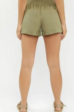 Tie-Waist Twill Shorts