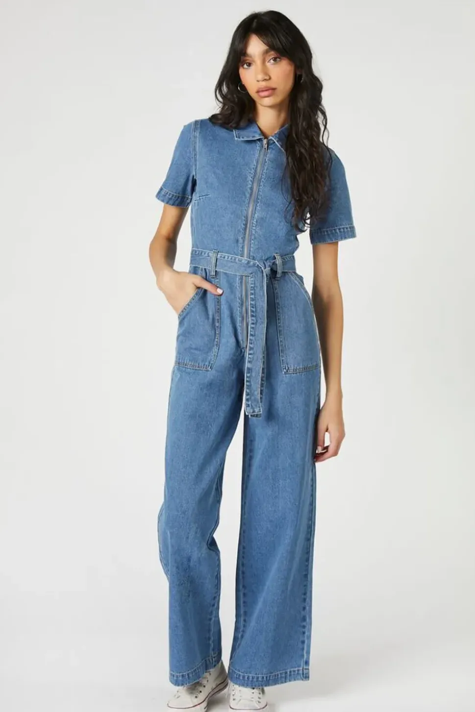 Tie-Waist Wide-Leg Jumpsuit