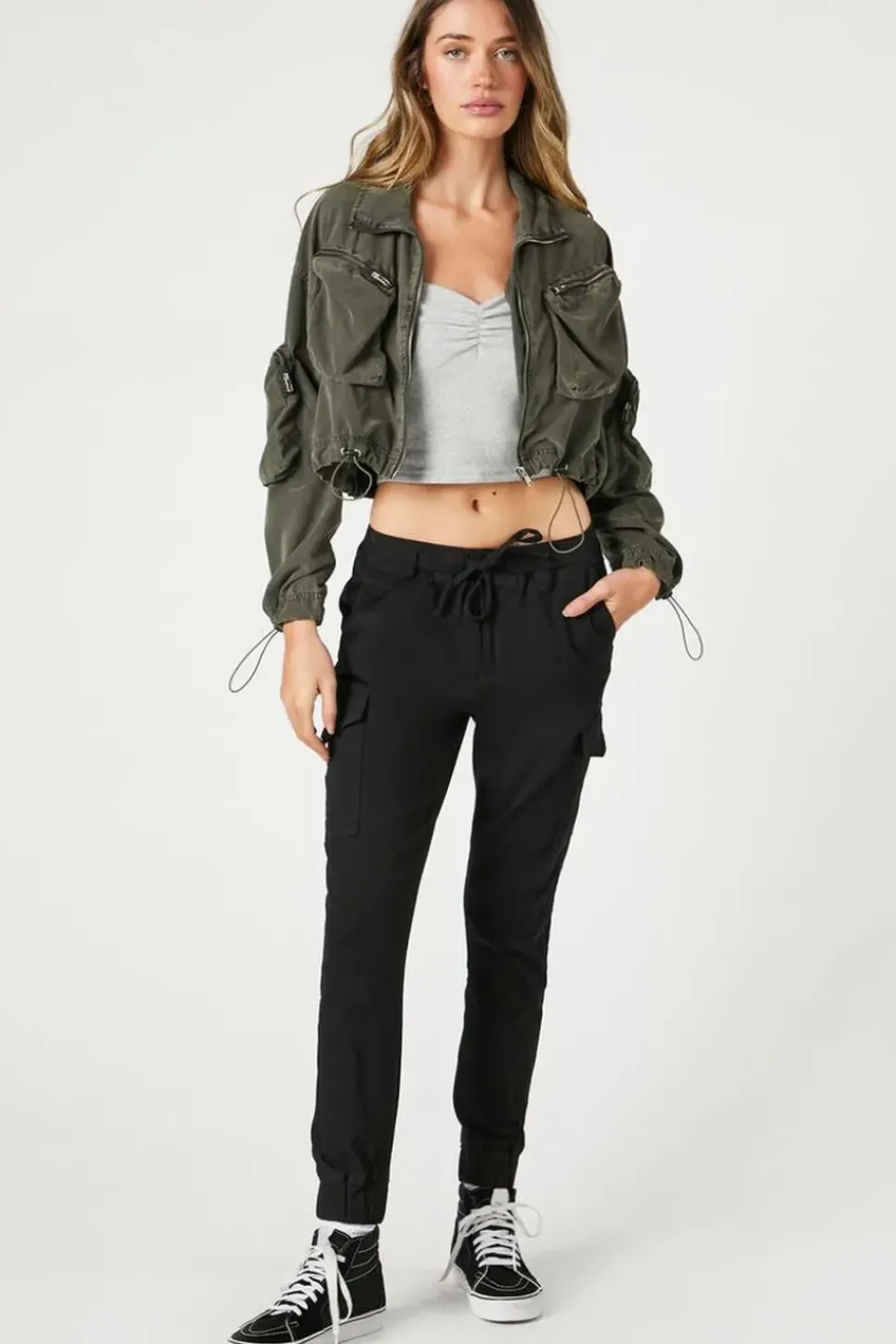 Toggle-Drawstring Bomber Jacket