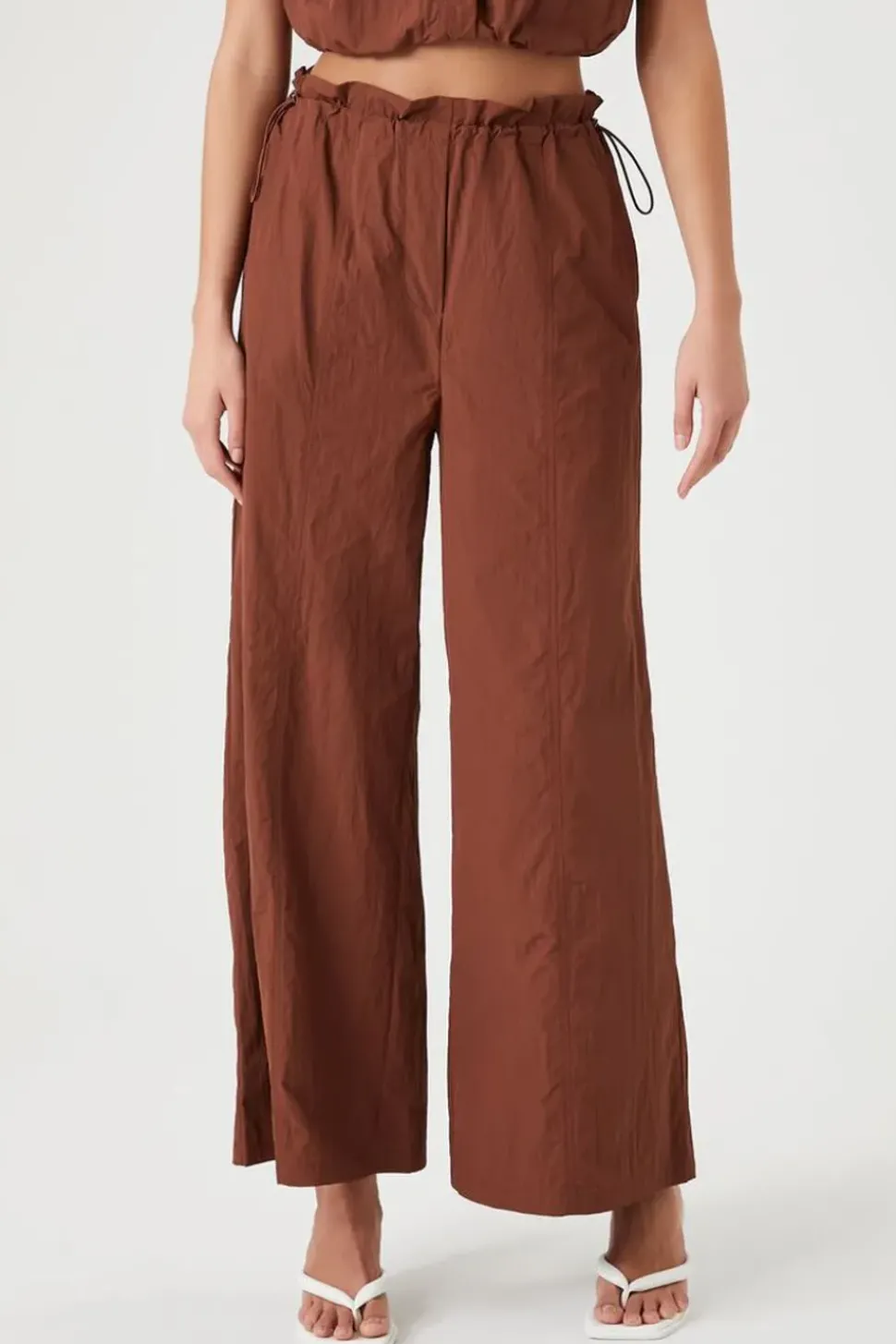 Toggle Drawstring Wide-Leg Pants