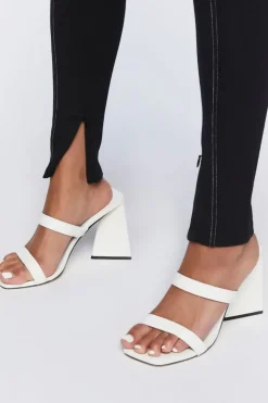 Topstitched Split-Hem Leggings