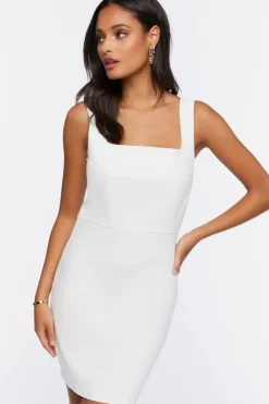 Topstitched Twill Mini Dress