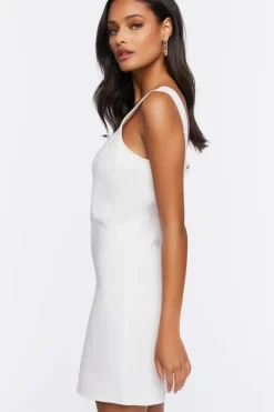 Topstitched Twill Mini Dress