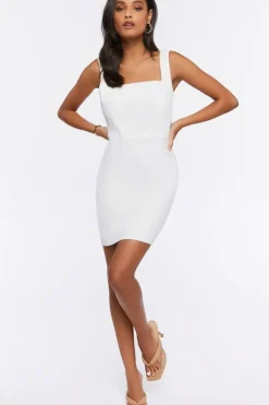 Topstitched Twill Mini Dress