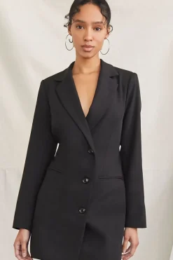 Tortoiseshell-Buttoned Blazer Dress