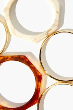 Tortoiseshell & Marble Bangle Bracelet Set