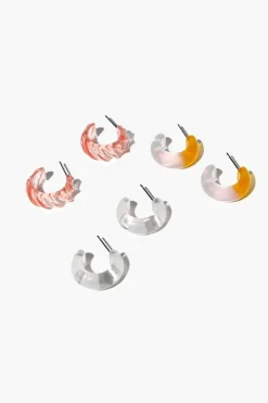 Transparent Hoop Earring Set