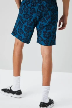 Tropical Floral Drawstring Shorts